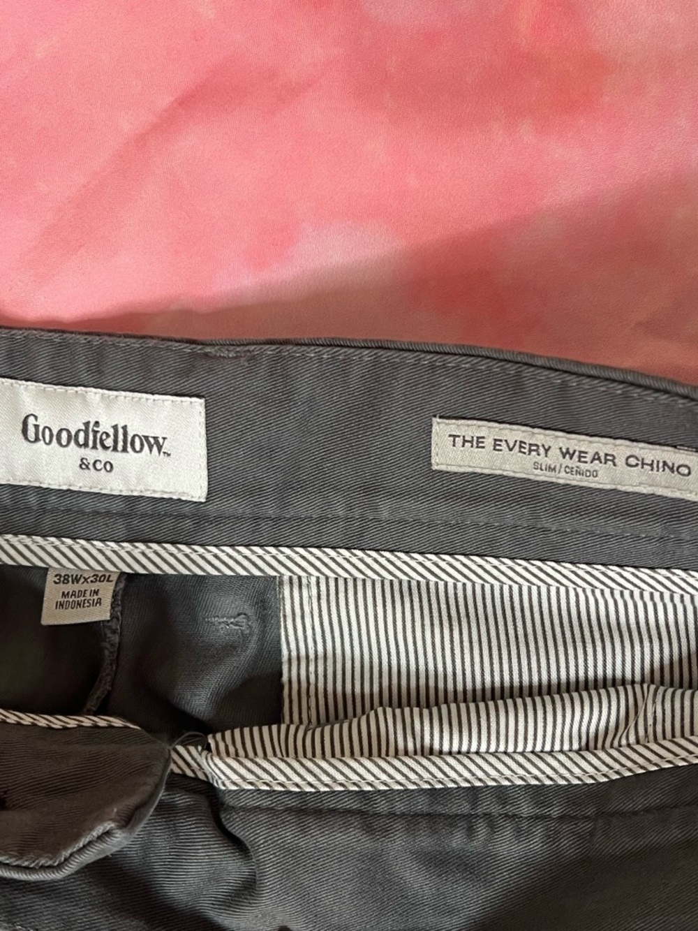 NWT Men's Every Wear Slim Fit Chino Pants - Goodfellow & Co 38x30 - Picture 3 of 6